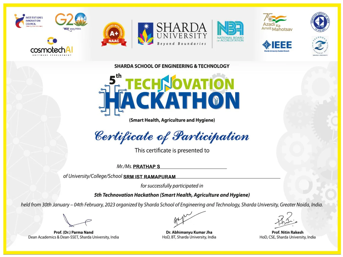 SHAH - 1353 PRATHAP S